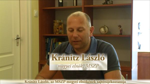 Kránitz László, az MSZP megyei elnökének sajtótájékoztatója