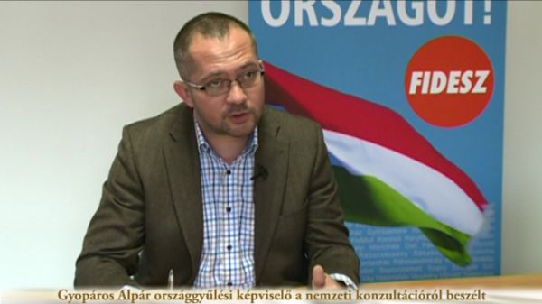 Gyopáros Alpár országgyűlési képviselő a nemzeti konzultációról beszélt
