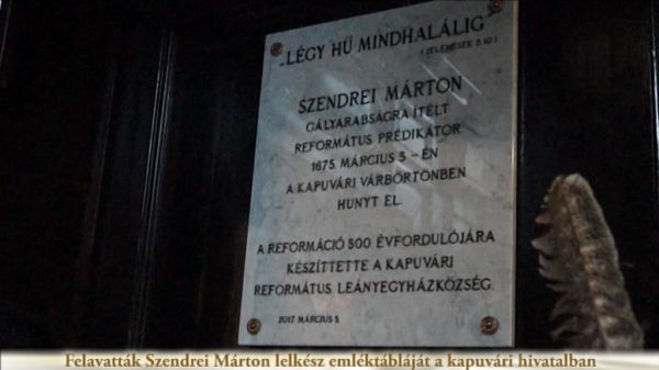 Felavatták Szendrei Márton emléktábláját a kapuvári hivatalban