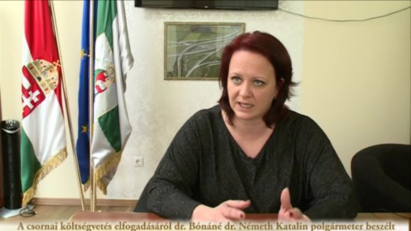 A csornai költségvetés elfogadásáról dr. Bónáné dr. Németh Katalin polgármeter beszélt