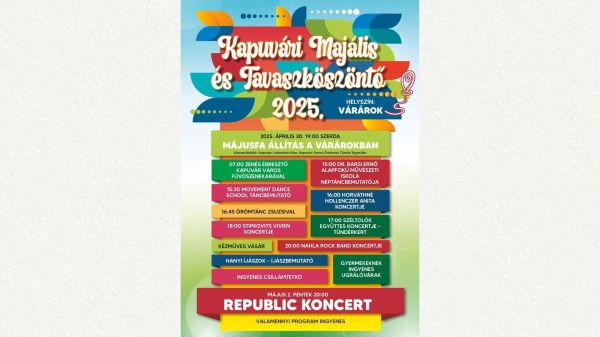 Majálist és tavaszköszöntőt szerveznek Kapuváron